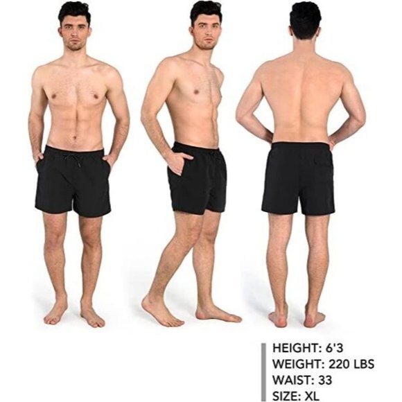 Actleis Men’s Swimming Trucks Short Swimwear Quick Drying Large NWT Black - Picture 8 of 10